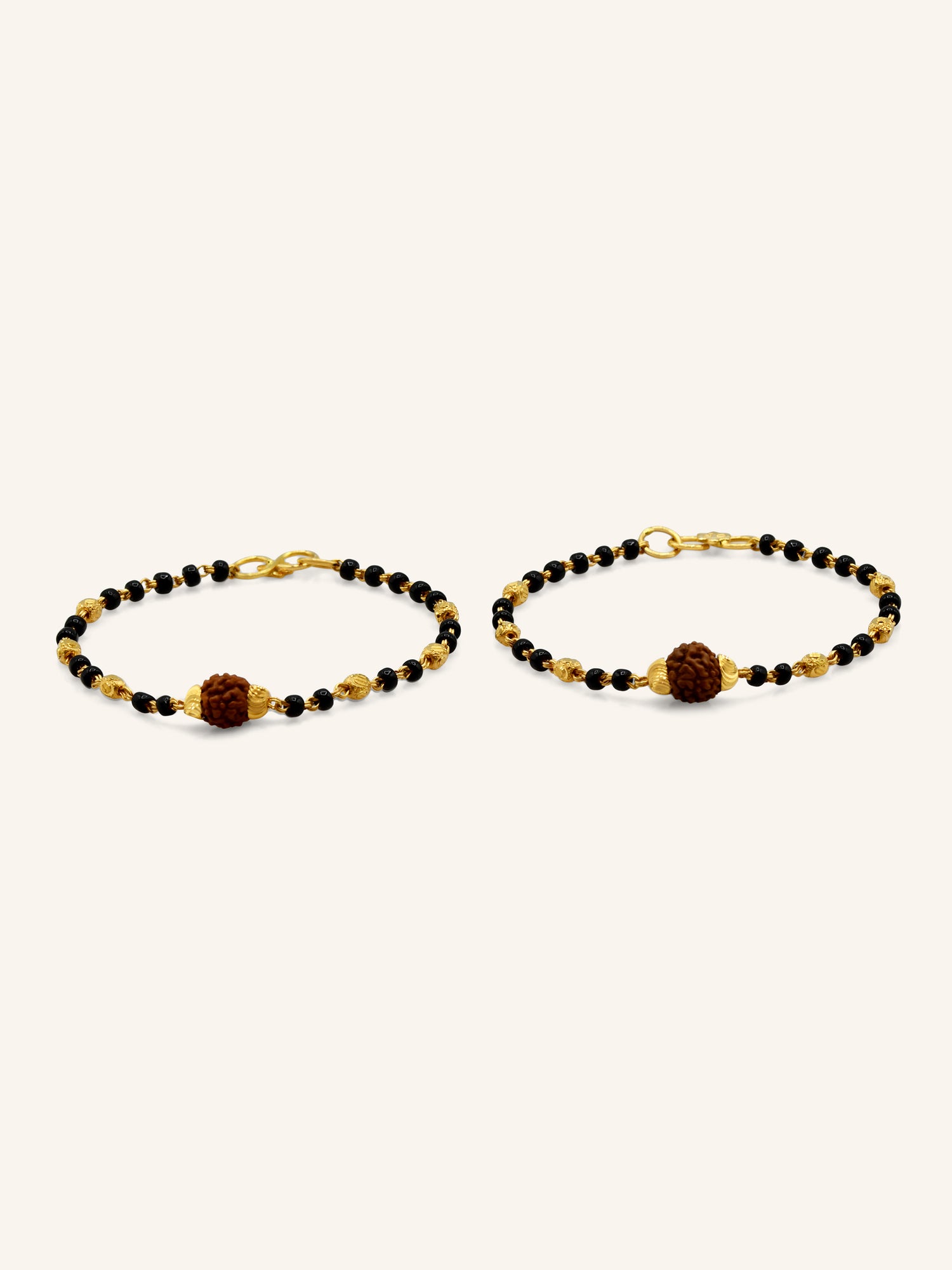 22Ct Gold Rudraksh Pair Baby Bracelet