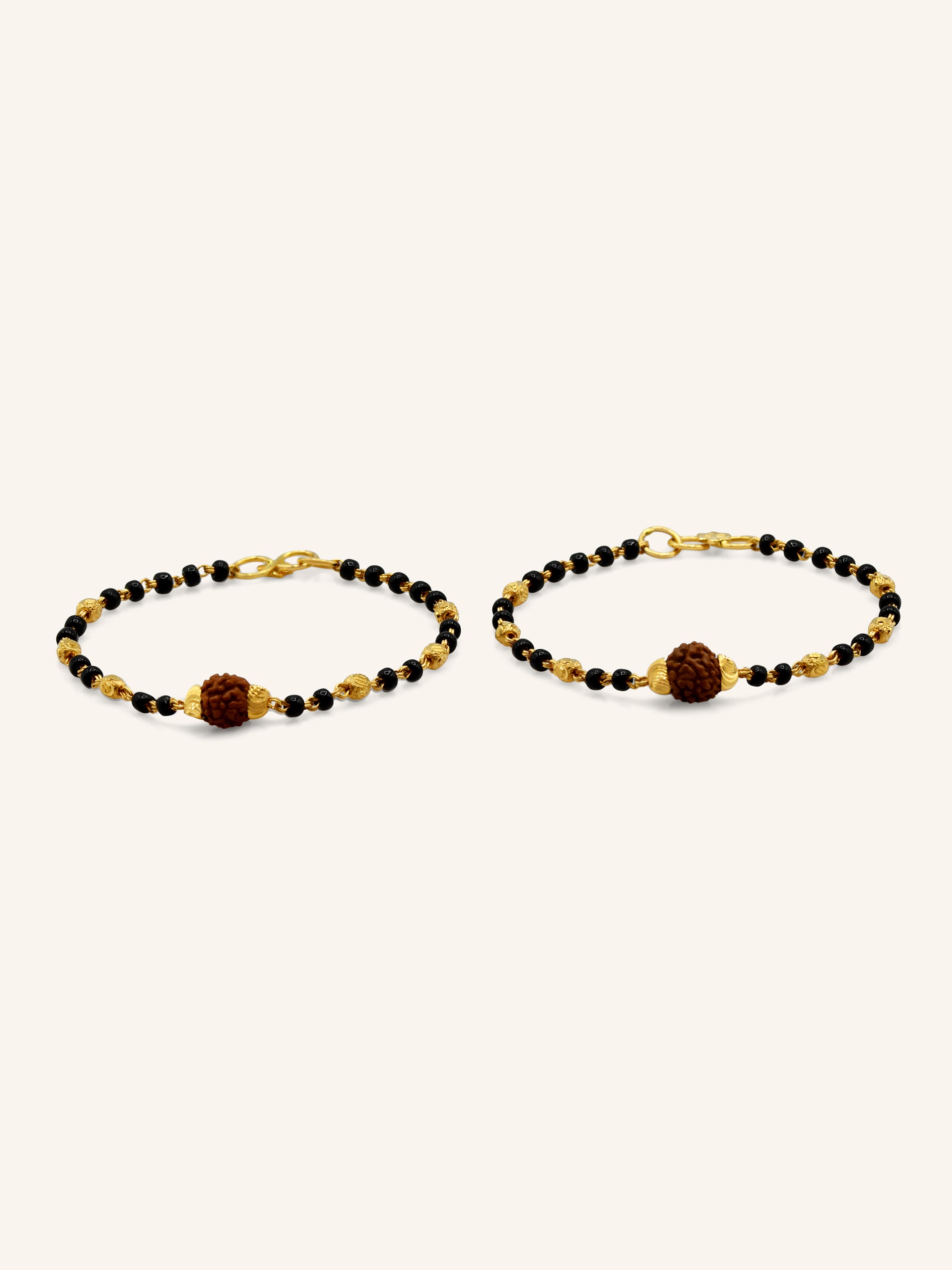 22Ct Gold Rudraksh Pair Baby Bracelet
