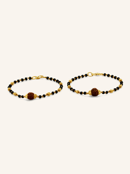 22Ct Gold Rudraksh Pair Baby Bracelet