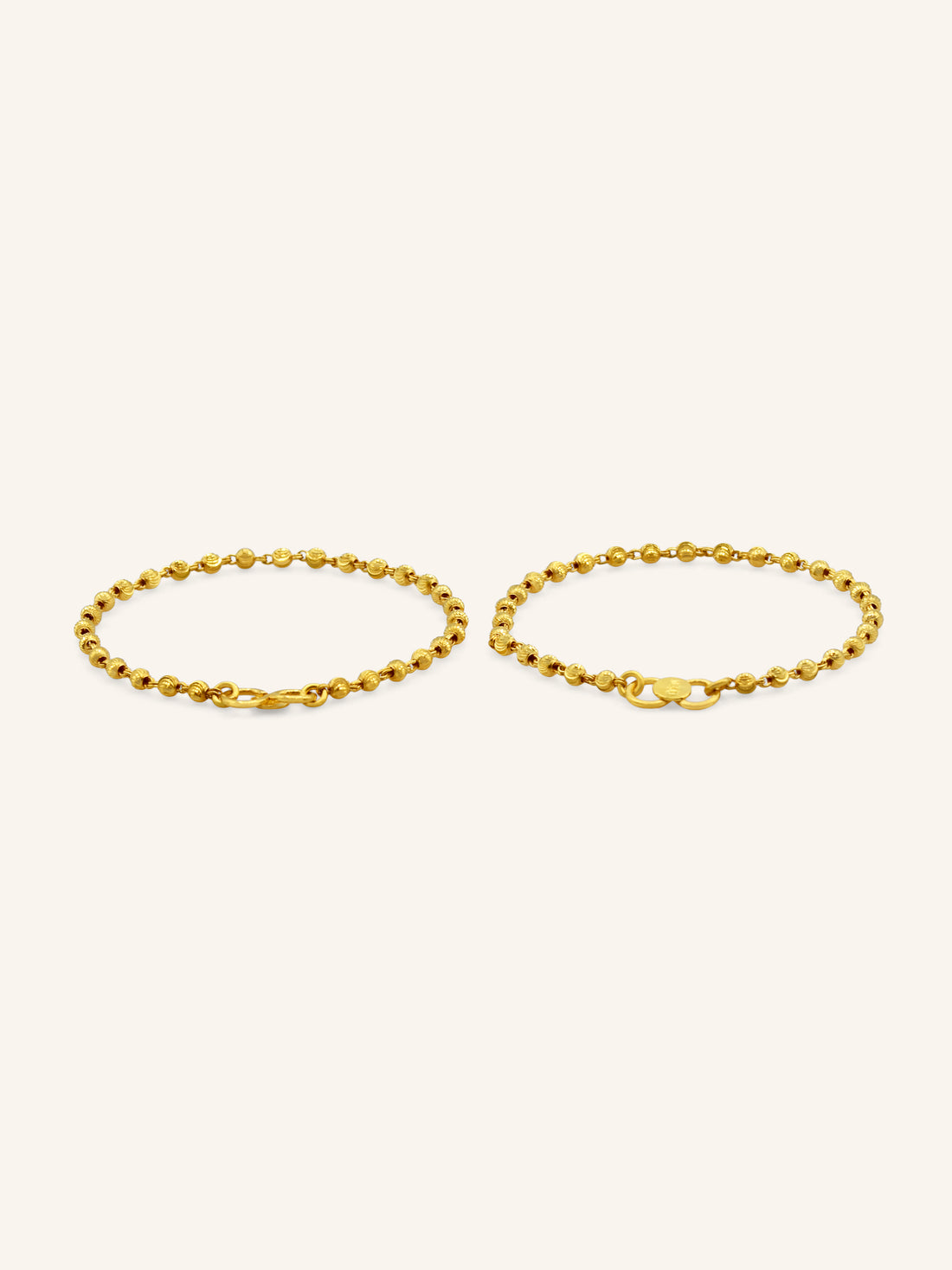 22ct Gold Ball Pair Baby Bracelet
