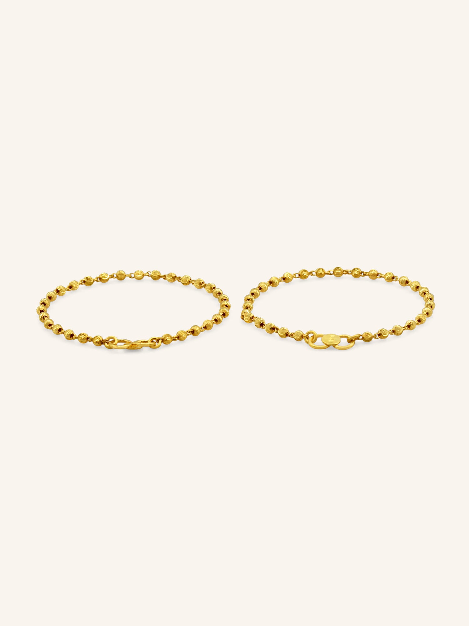 22ct Gold Ball Pair Baby Bracelet
