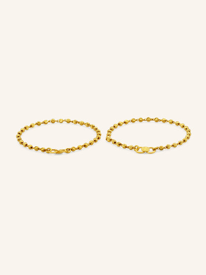 22ct Gold Ball Pair Baby Bracelet