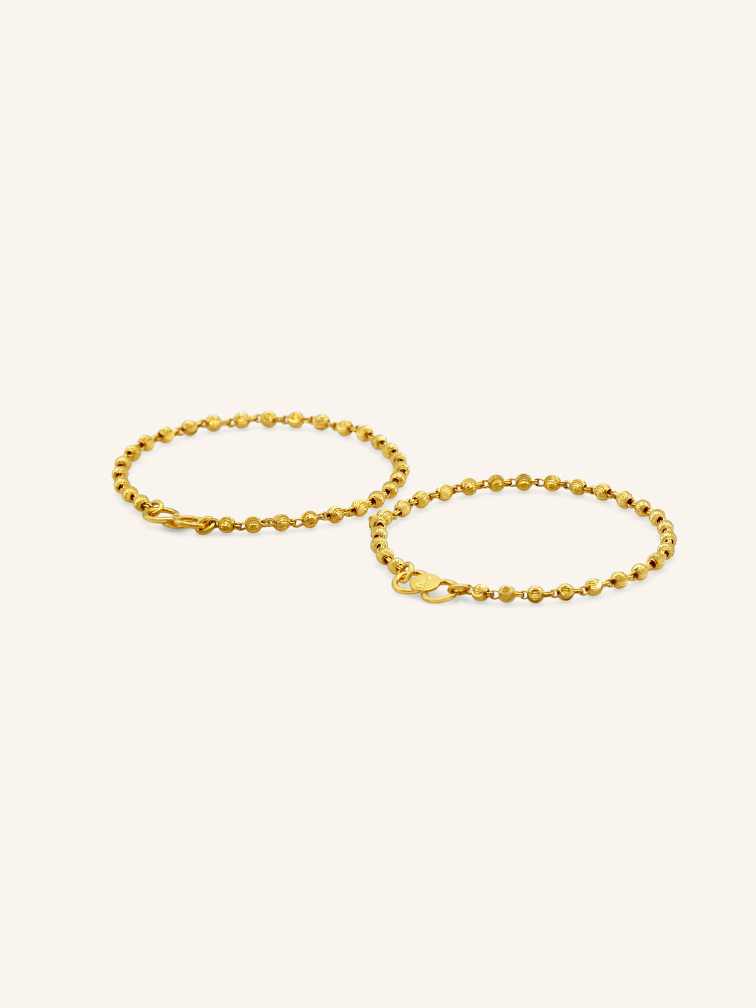 22ct Gold Ball Pair Baby Bracelet