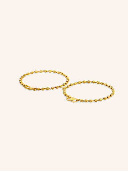 22ct Gold Ball Pair Baby Bracelet