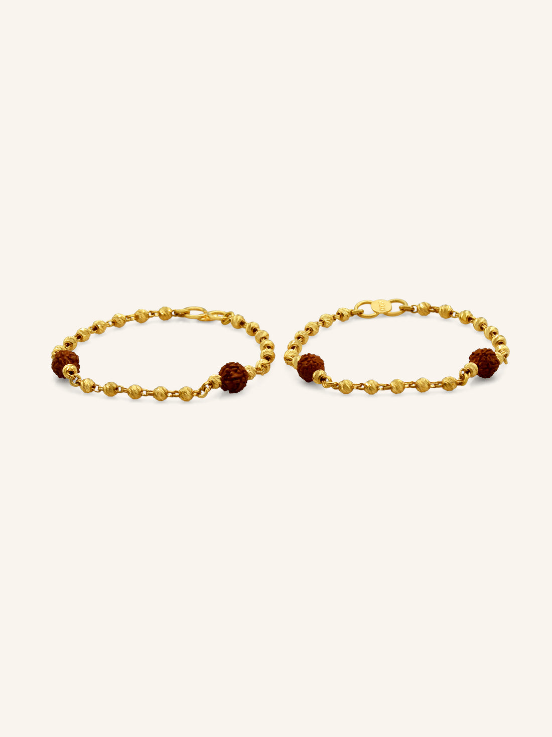 22ct Gold Rudraksha Pair Baby Bracelet