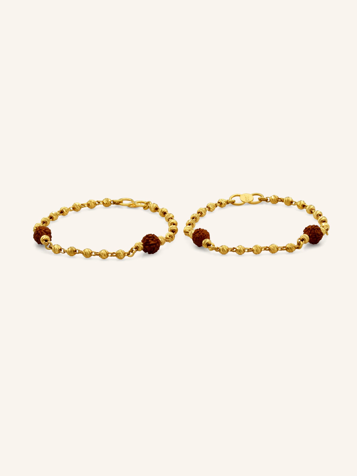 22ct Gold Rudraksha Pair Baby Bracelet