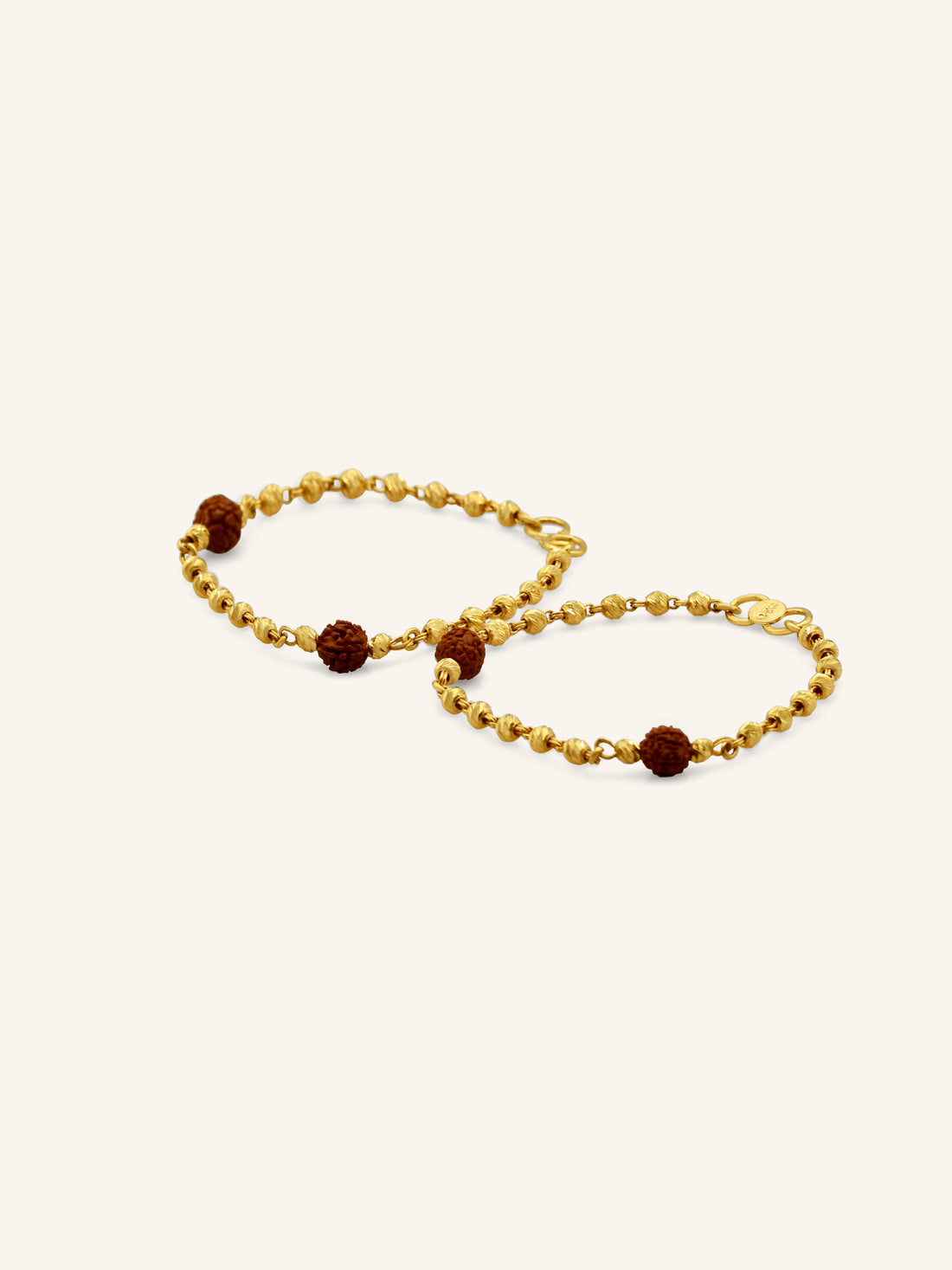 22ct Gold Rudraksha Pair Baby Bracelet