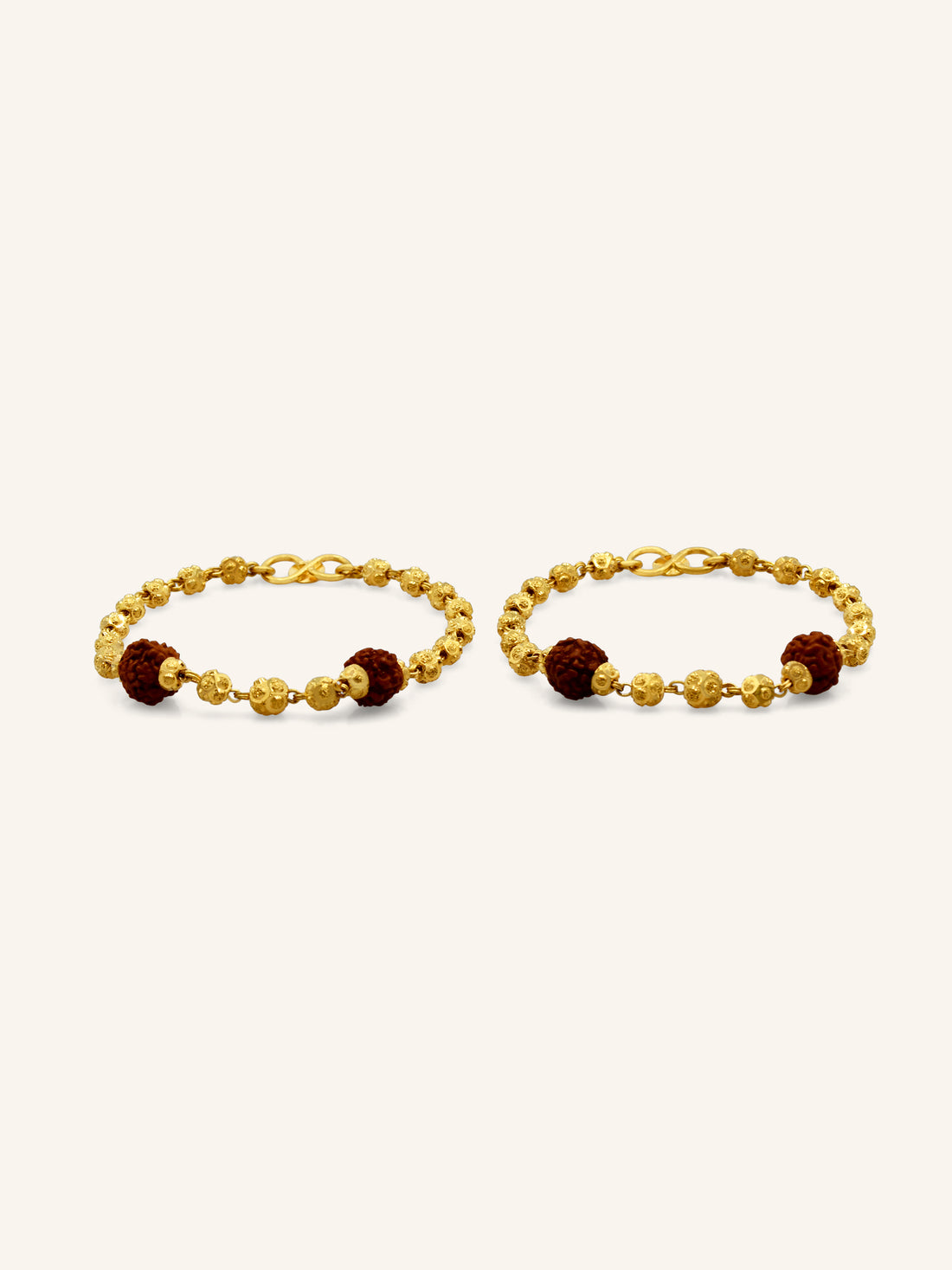 22ct Gold Rudraksha Pair Baby Bracelet