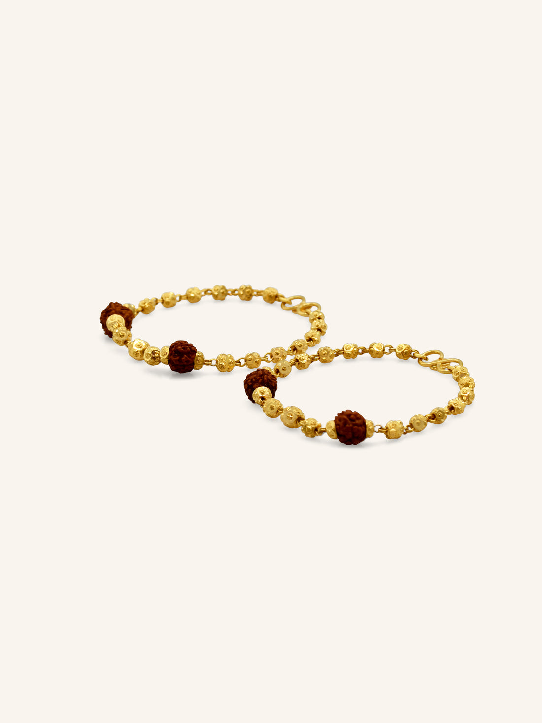 22ct Gold Rudraksha Pair Baby Bracelet