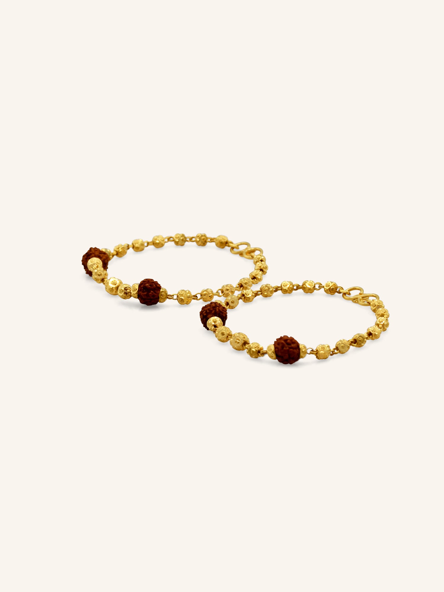22ct Gold Rudraksha Pair Baby Bracelet