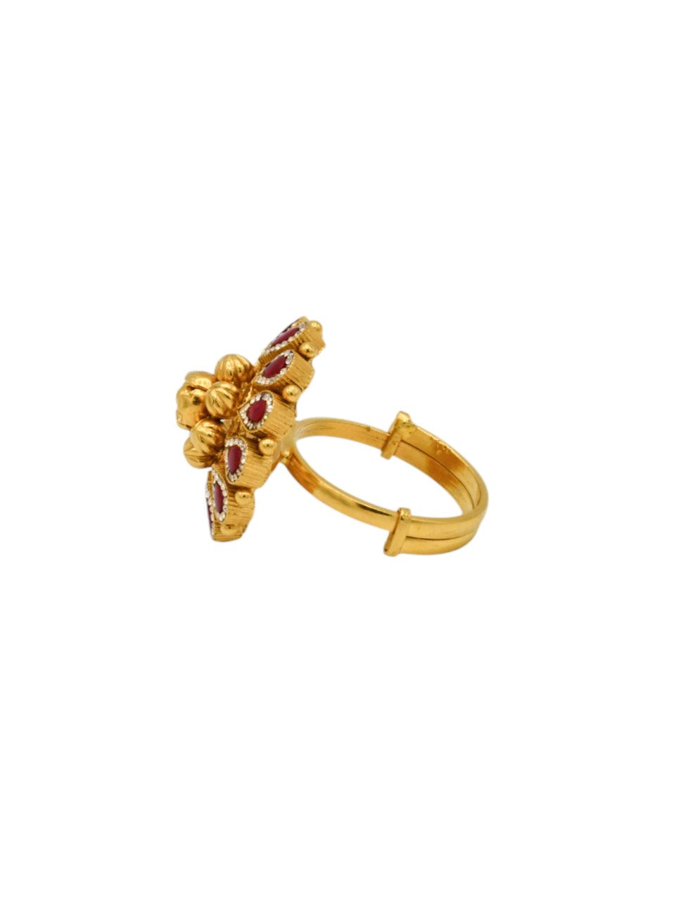 22ct Gold Antique Pearl Kundan Adjustable Ring