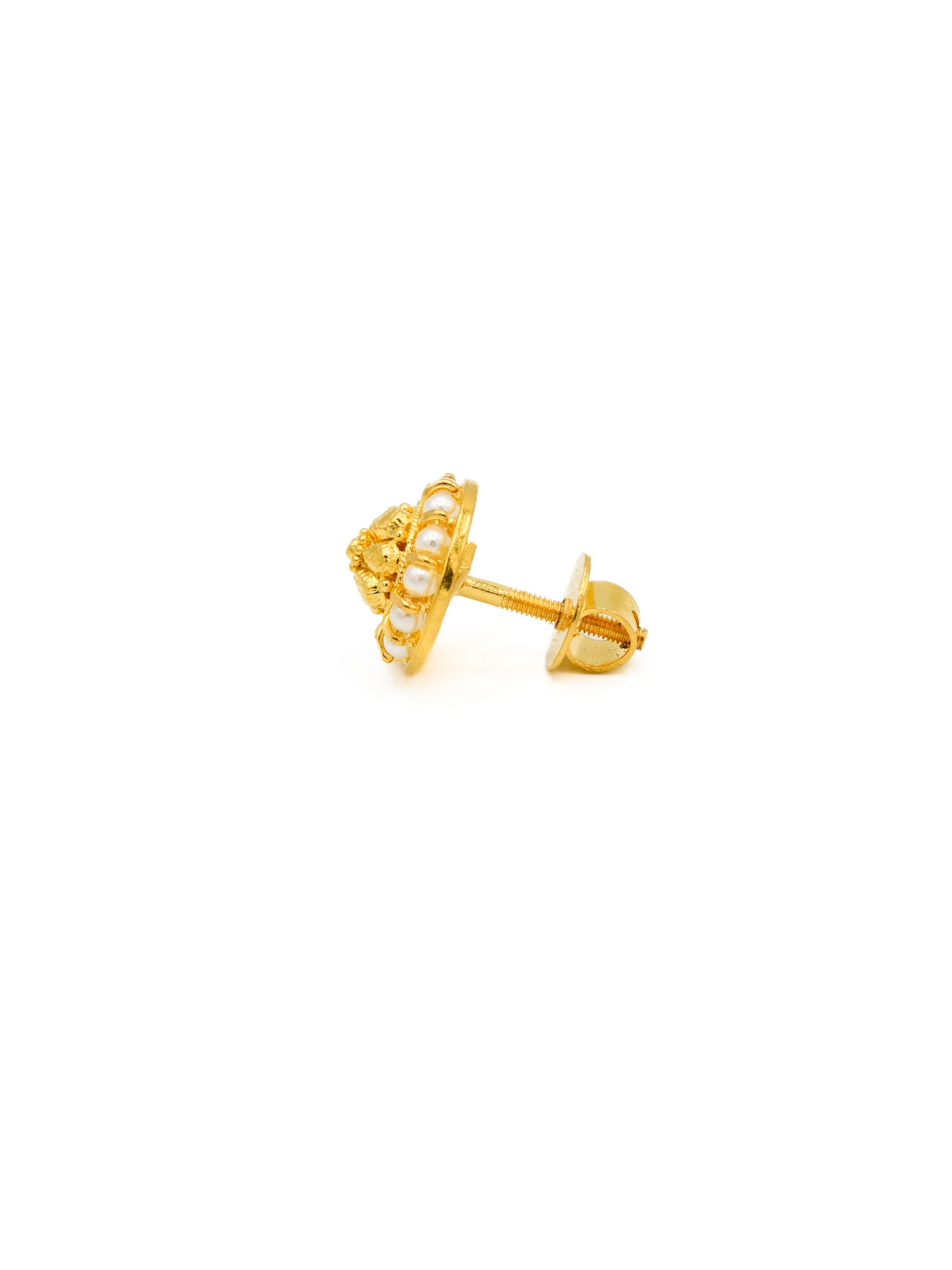 22ct Gold Pearl Stud Earrings - Roop Darshan