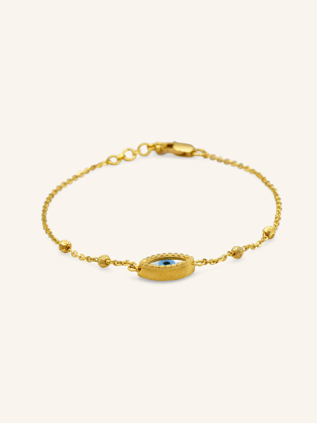 22ct Gold Ball Evil Eye Ladies Bracelet