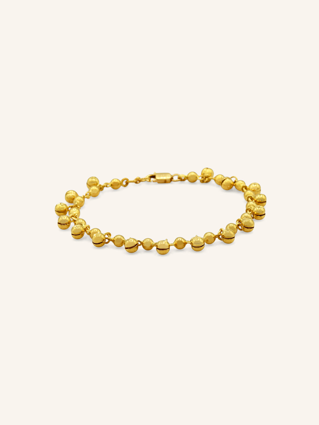 22ct Gold Ball Charms Ladies Bracelet