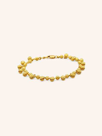 22ct Gold Ball Charms Ladies Bracelet