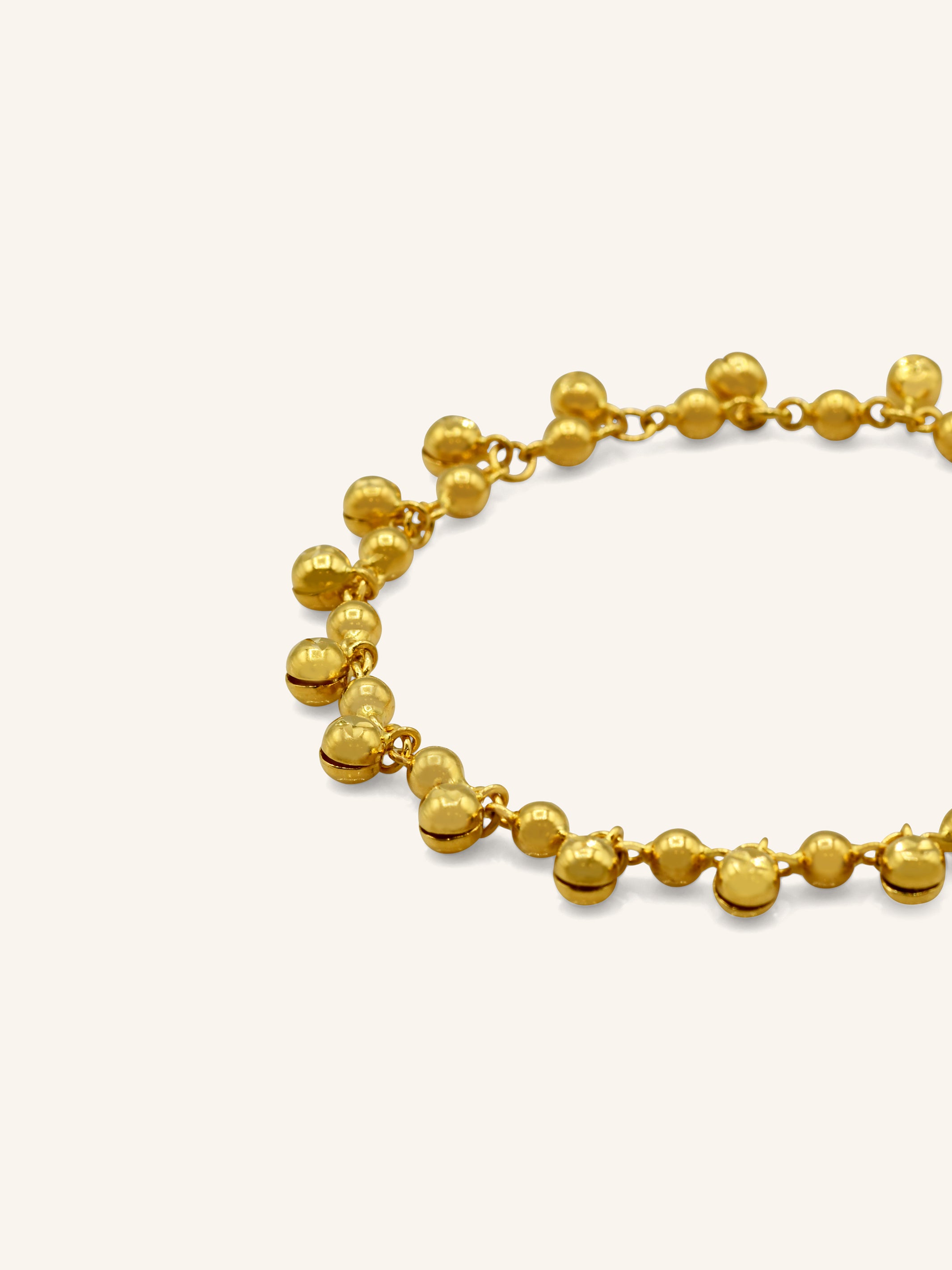 22ct Gold Ball Charms Ladies Bracelet