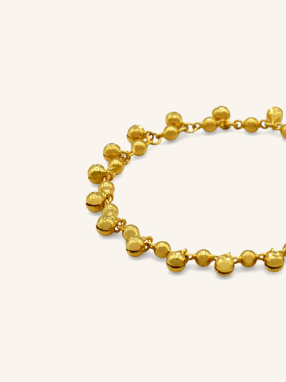 22ct Gold Ball Charms Ladies Bracelet