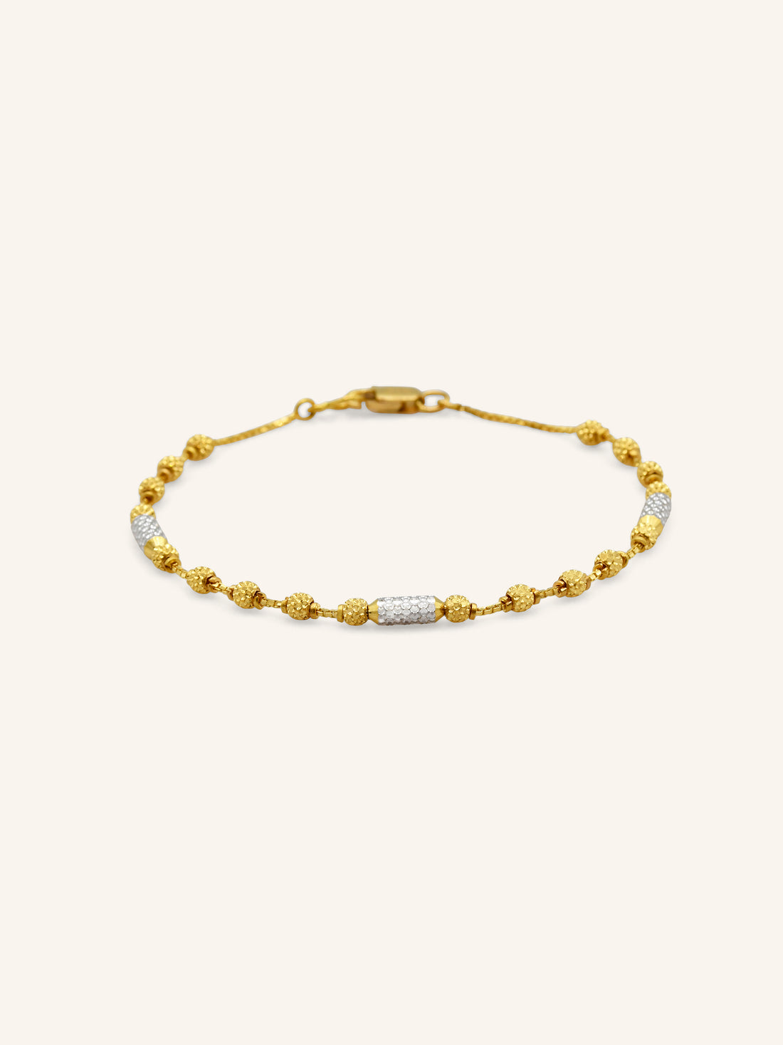 22ct Gold Two Tone Ball Bracelet