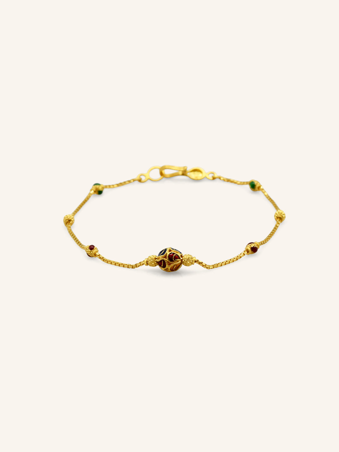 22ct Gold Minakari Ball Bracelet