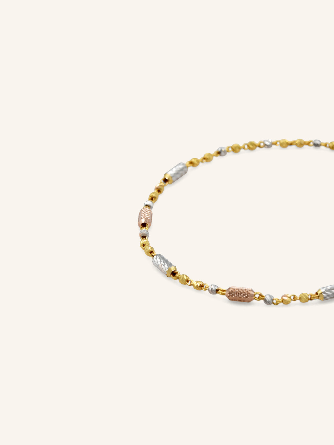 22ct Rose Gold Two Tone Ball Bracelet