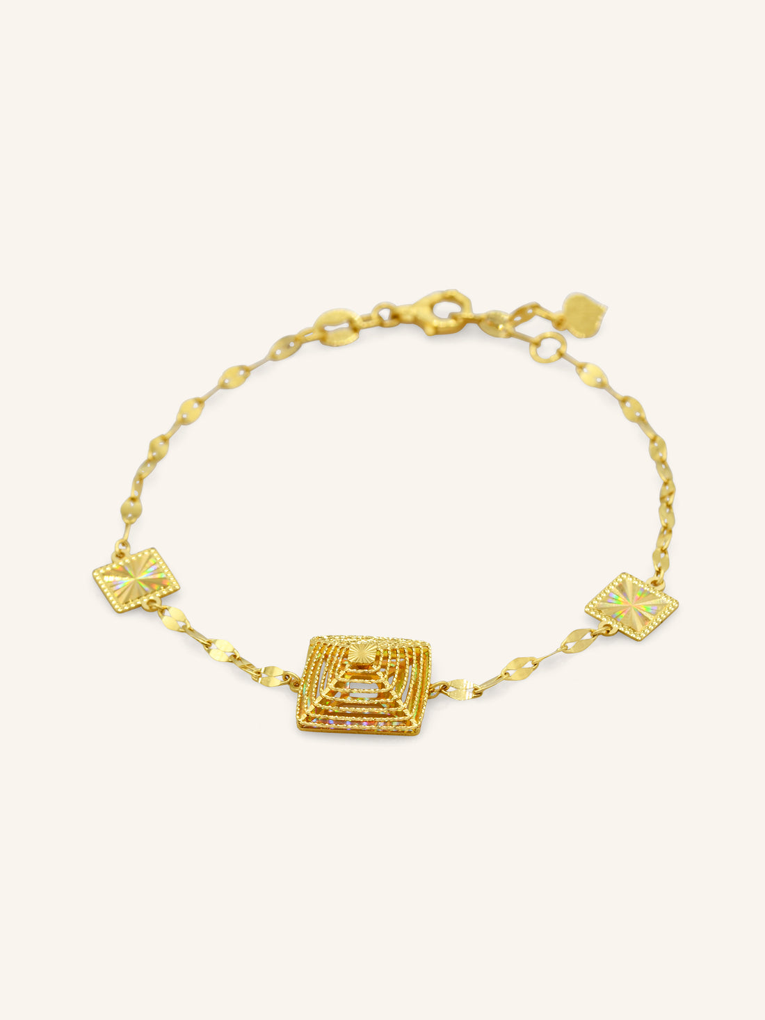 22ct Gold Square Bracelet