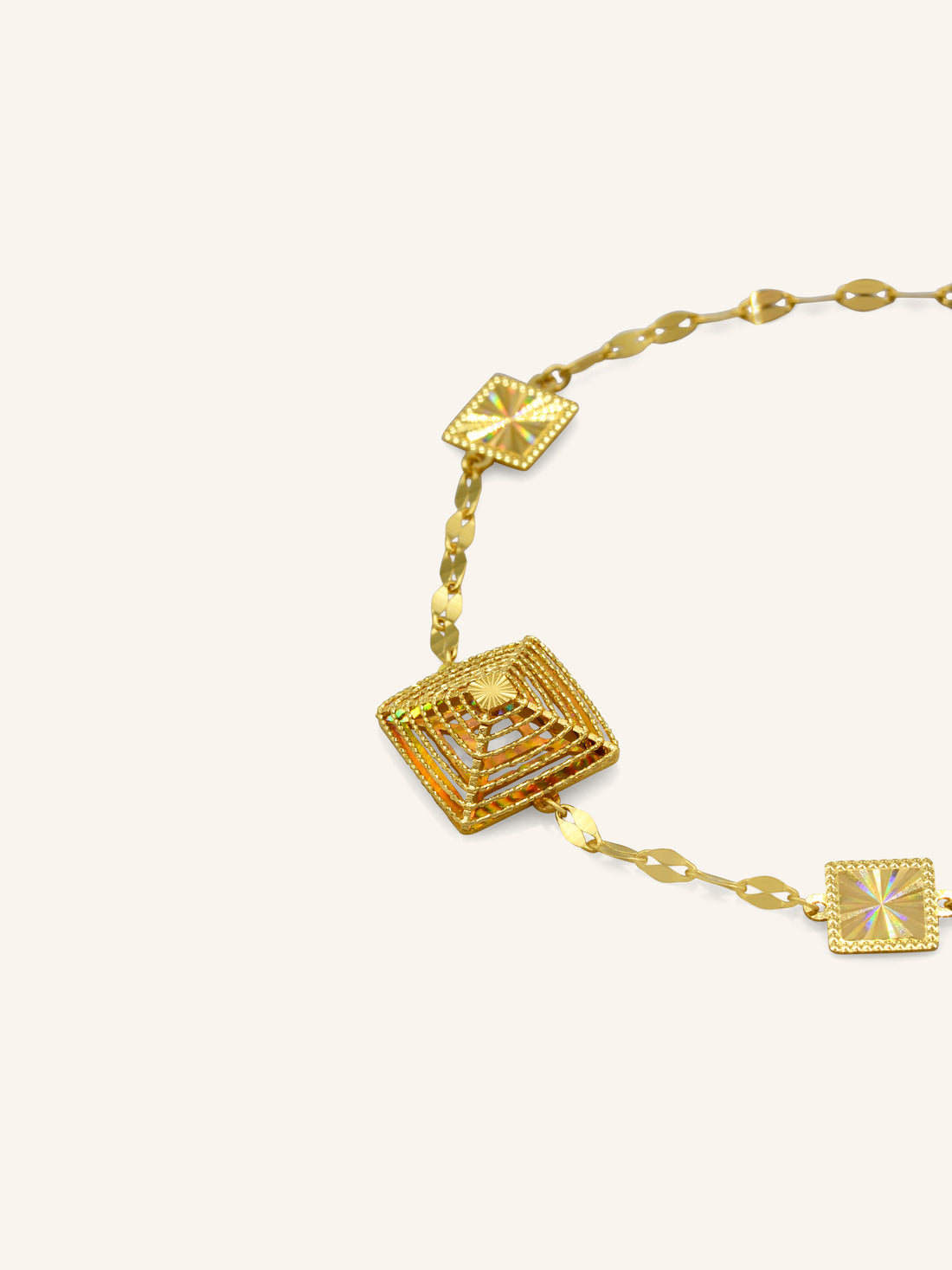22ct Gold Square Bracelet