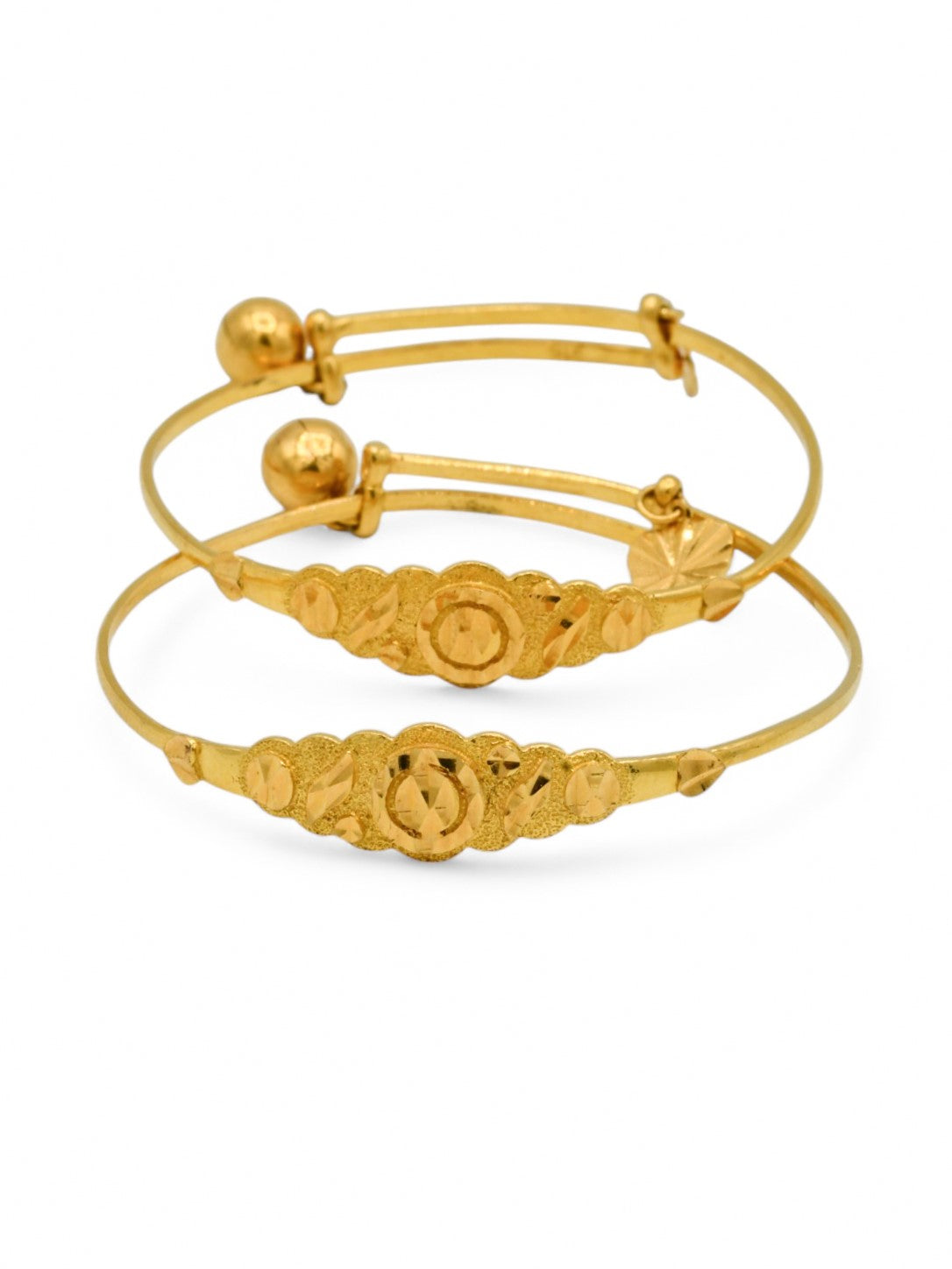 22ct Gold Adjustable Pair Baby Bangle - Roop Darshan