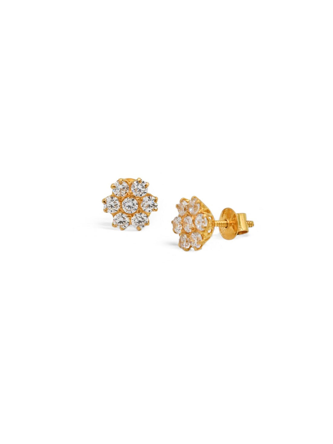 22ct Gold CZ Stud Earrings - Roop Darshan