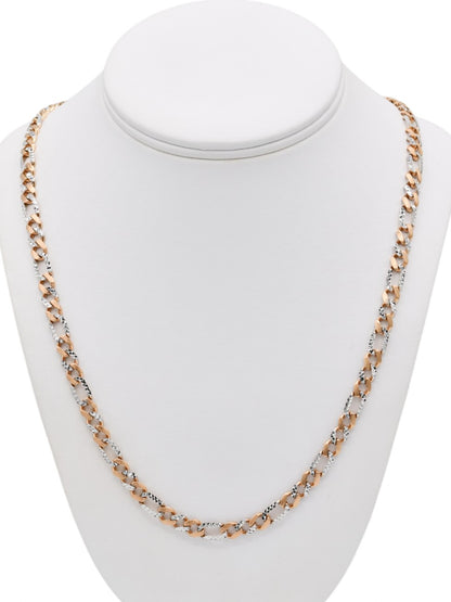18ct Rose Gold Two Tone Curb Chain