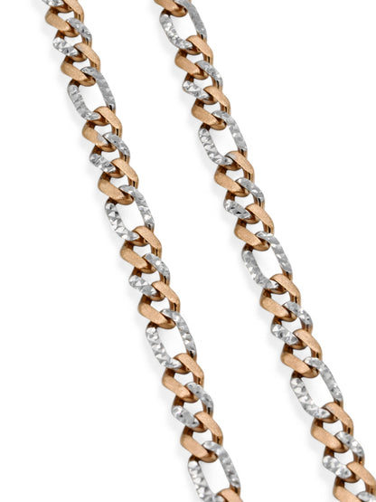 18ct Rose Gold Two Tone Curb Chain
