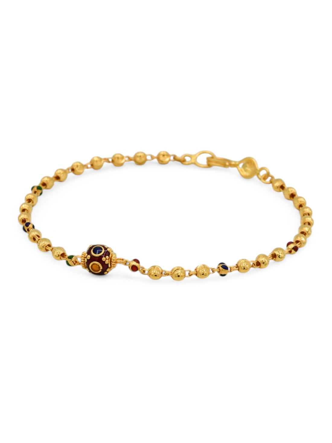 22ct Gold Minakari Ball Bracelet - Roop Darshan