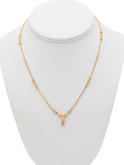 22ct Gold Two Tone Ball Fancy Chain