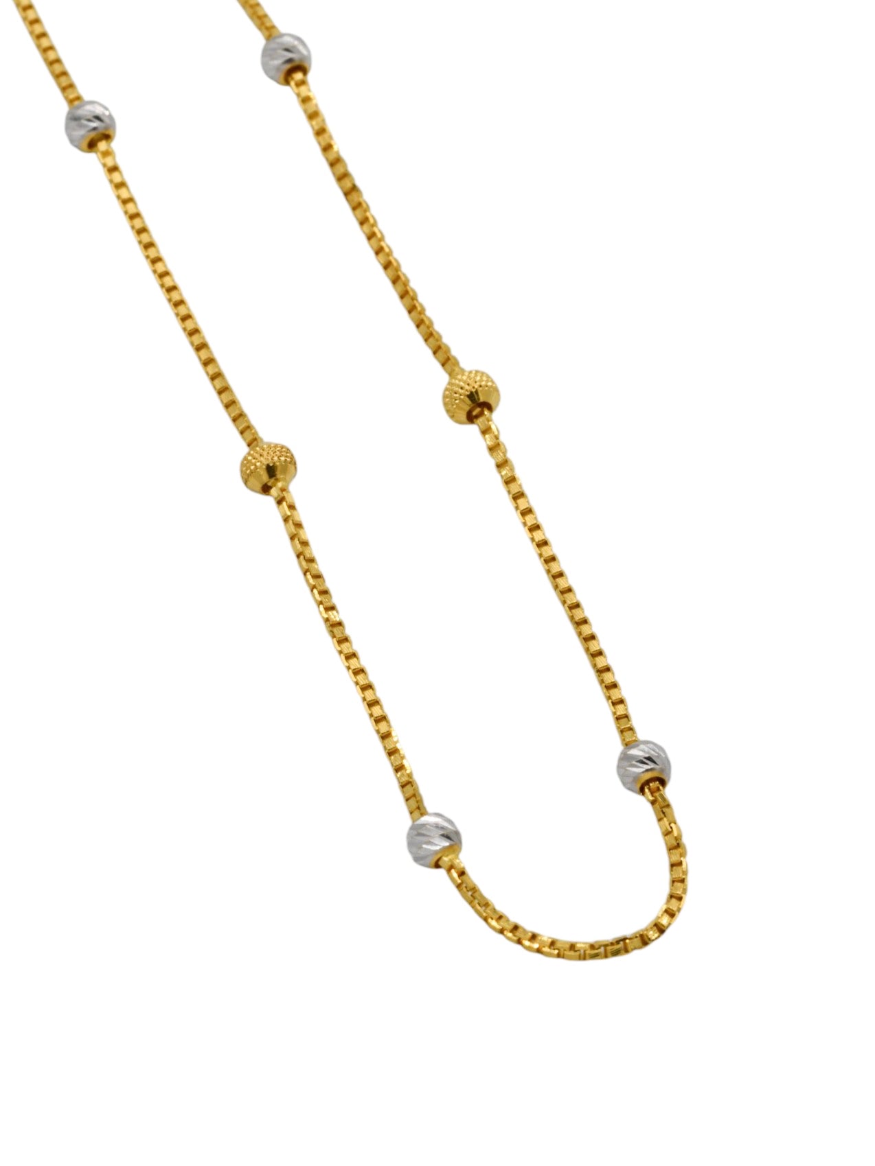 22ct Gold Two Tone Ball Fancy Chain