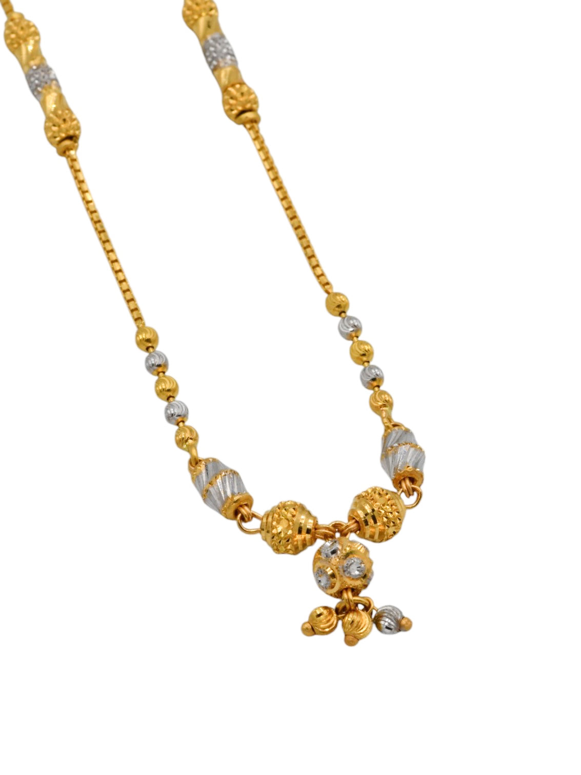 22ct Gold Two Tone Ball Fancy Chain