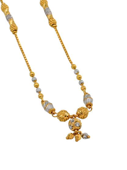 22ct Gold Two Tone Ball Fancy Chain