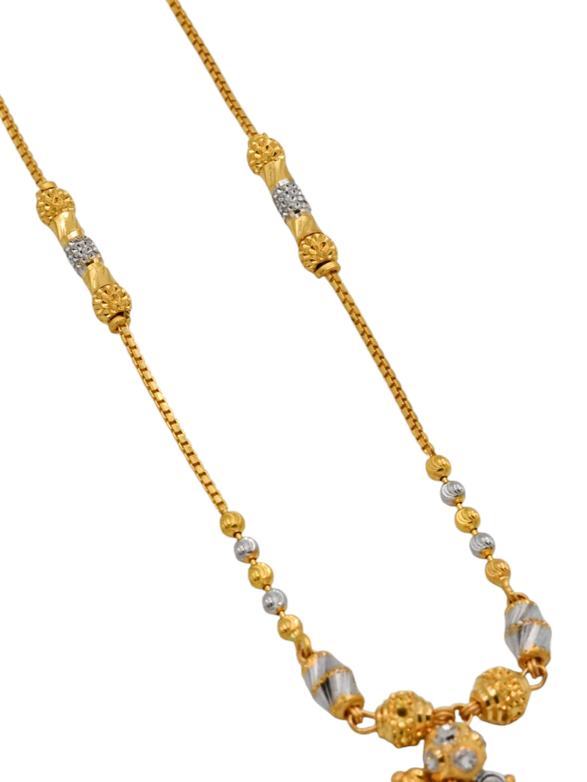 22ct Gold Two Tone Ball Fancy Chain