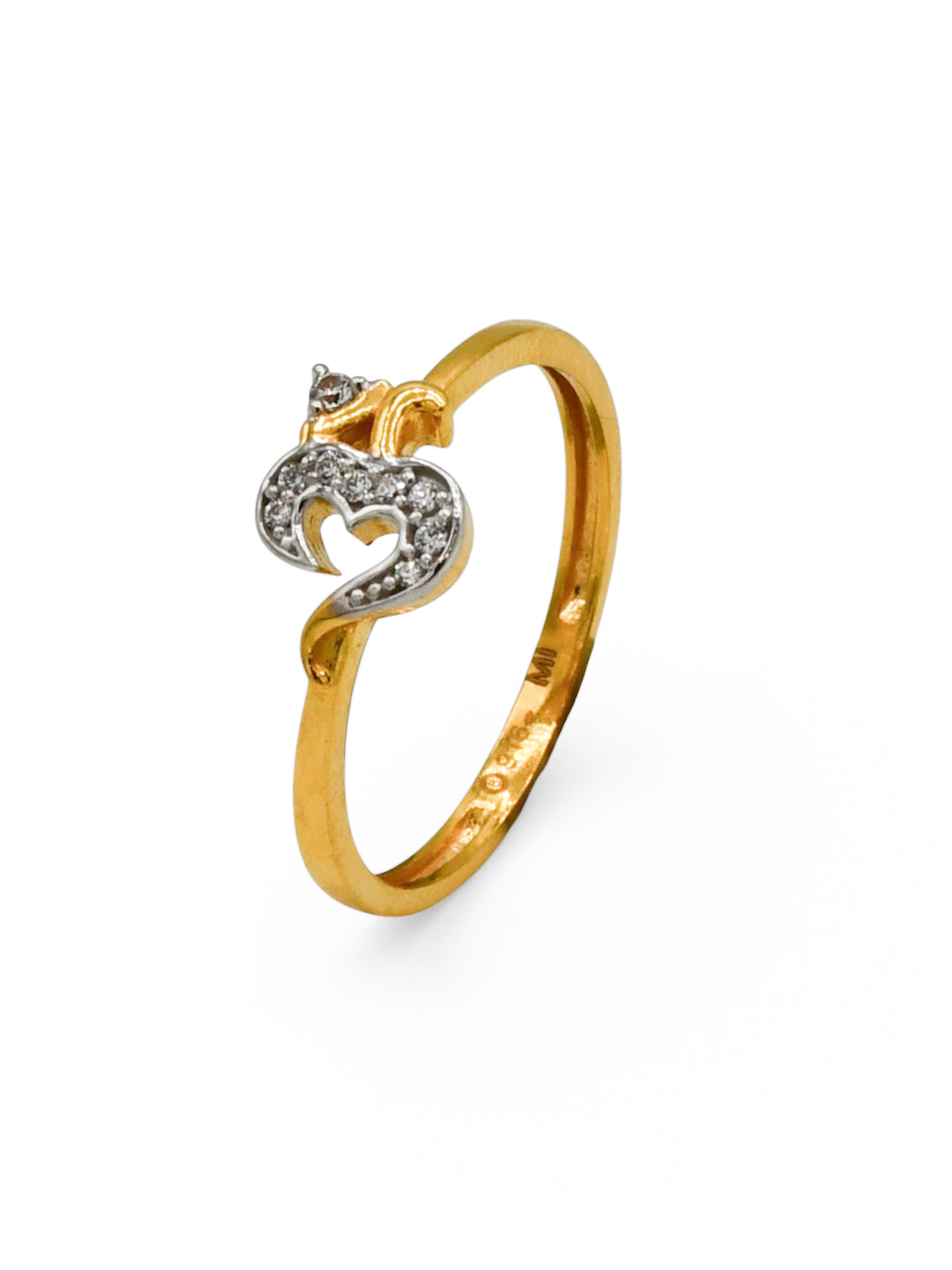22Ct Gold CZ Om Ladies Ring