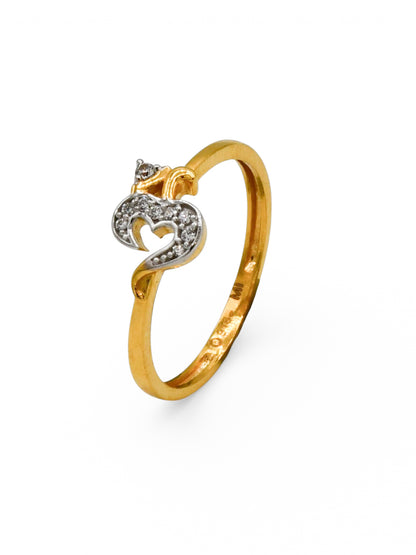 22Ct Gold CZ Om Ladies Ring