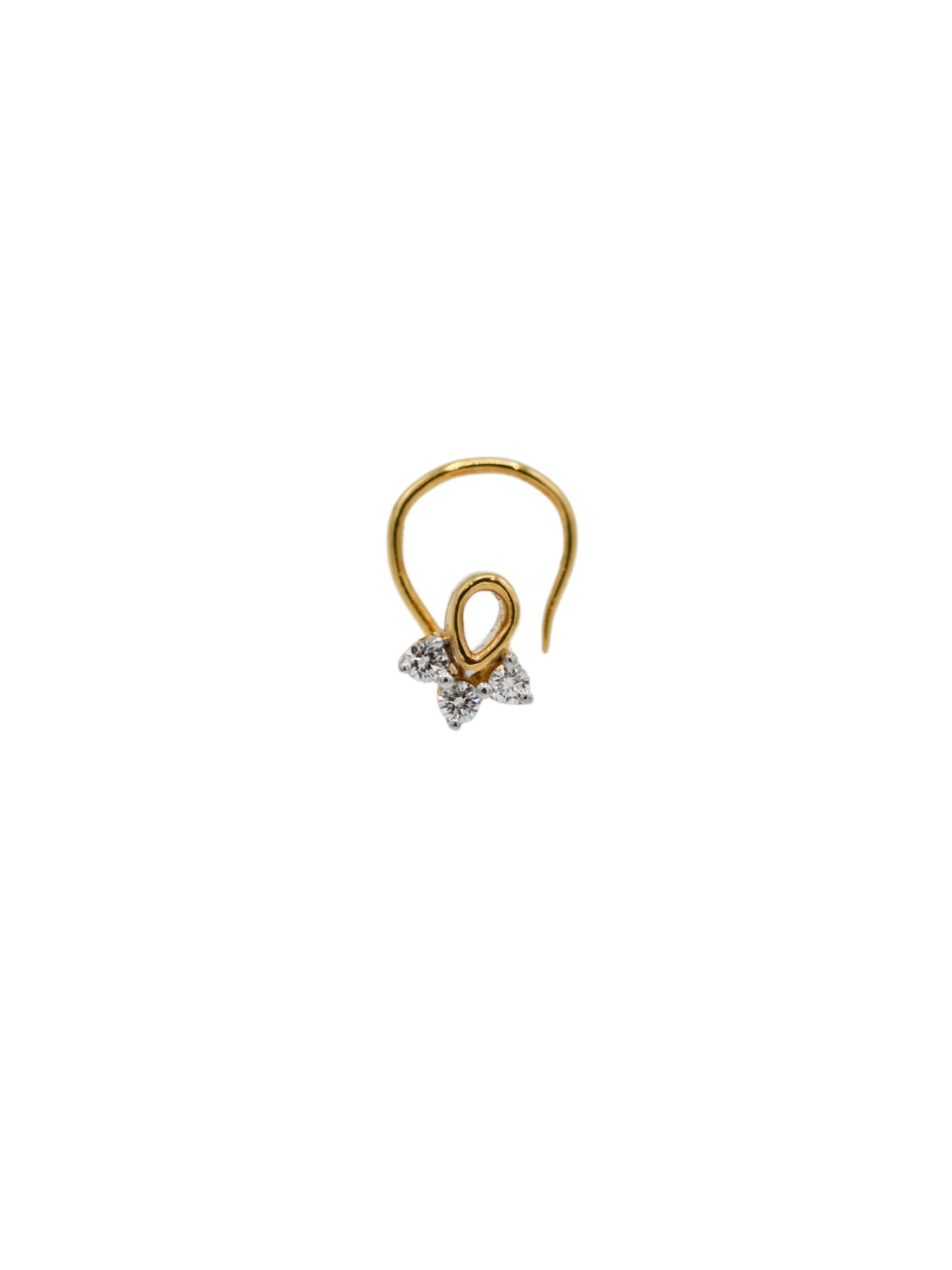 18ct Gold 0.06ct Diamond Nose Pin - Roop Darshan