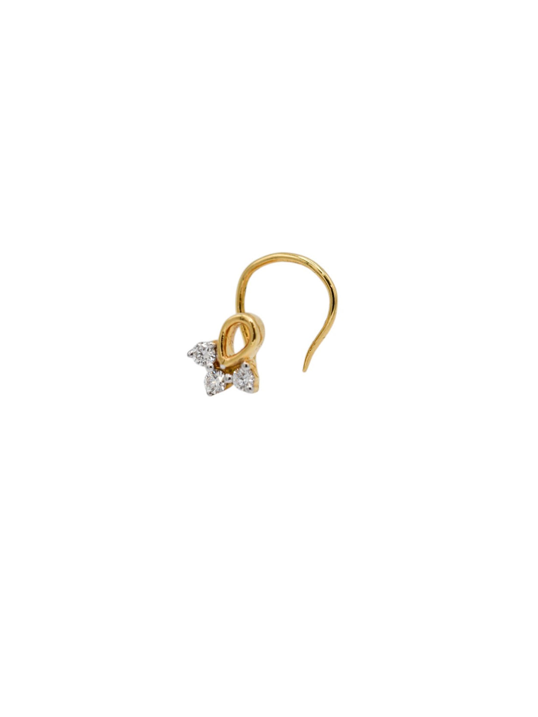 18ct Gold 0.06ct Diamond Nose Pin - Roop Darshan