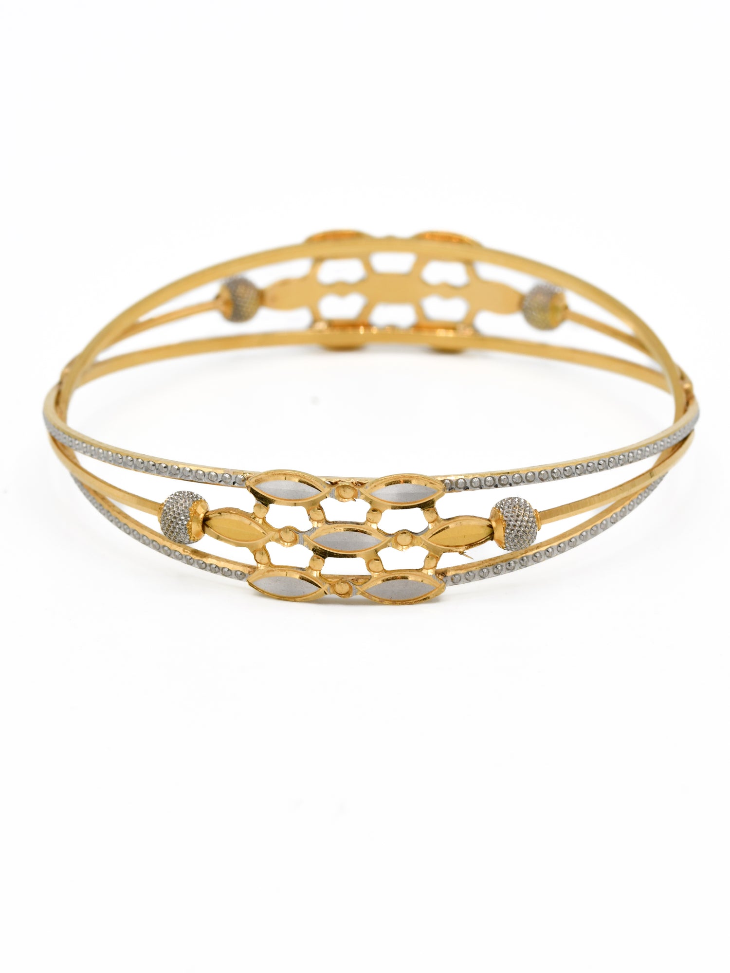 22ct Gold Two Tone Bangle - Roop Darshan