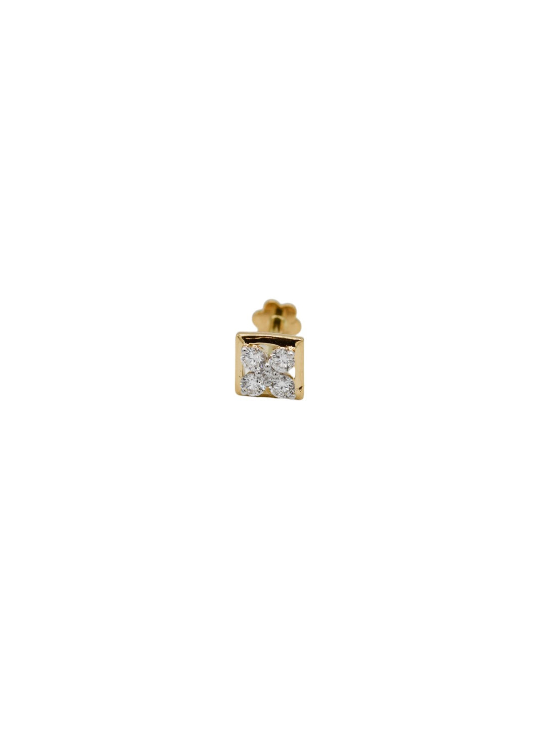 18ct Gold 0.12ct Diamond Nose Pin - Roop Darshan