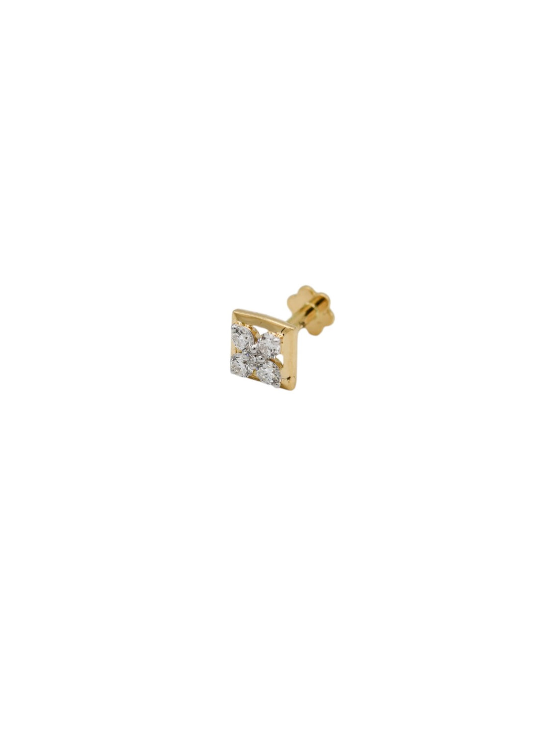 18ct Gold 0.12ct Diamond Nose Pin - Roop Darshan