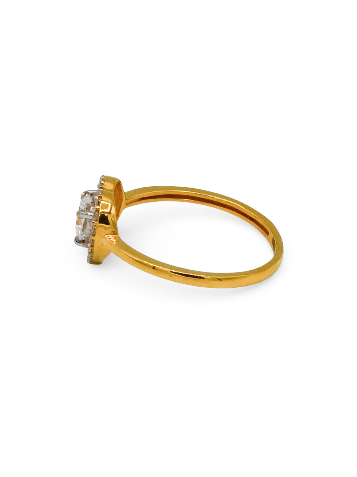 22Ct Gold CZ Heart Ladies Ring