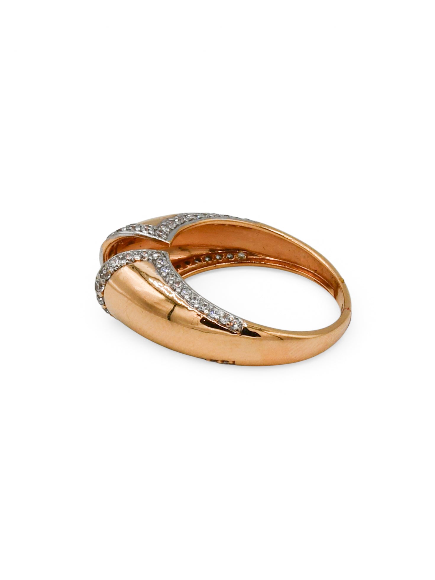 18ct Rose Gold CZ Ladies Ring - Roop Darshan
