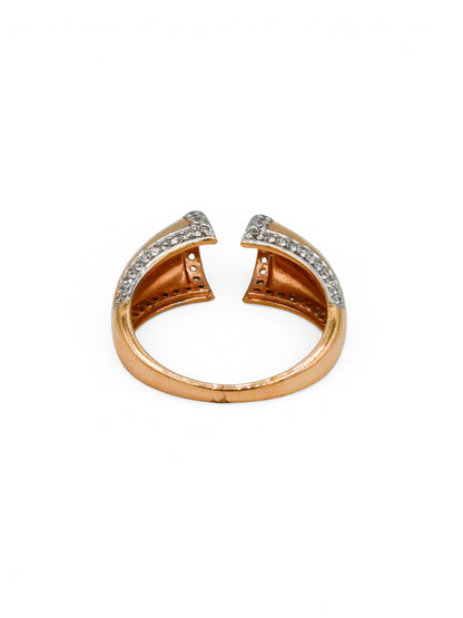 18ct Rose Gold CZ Ladies Ring