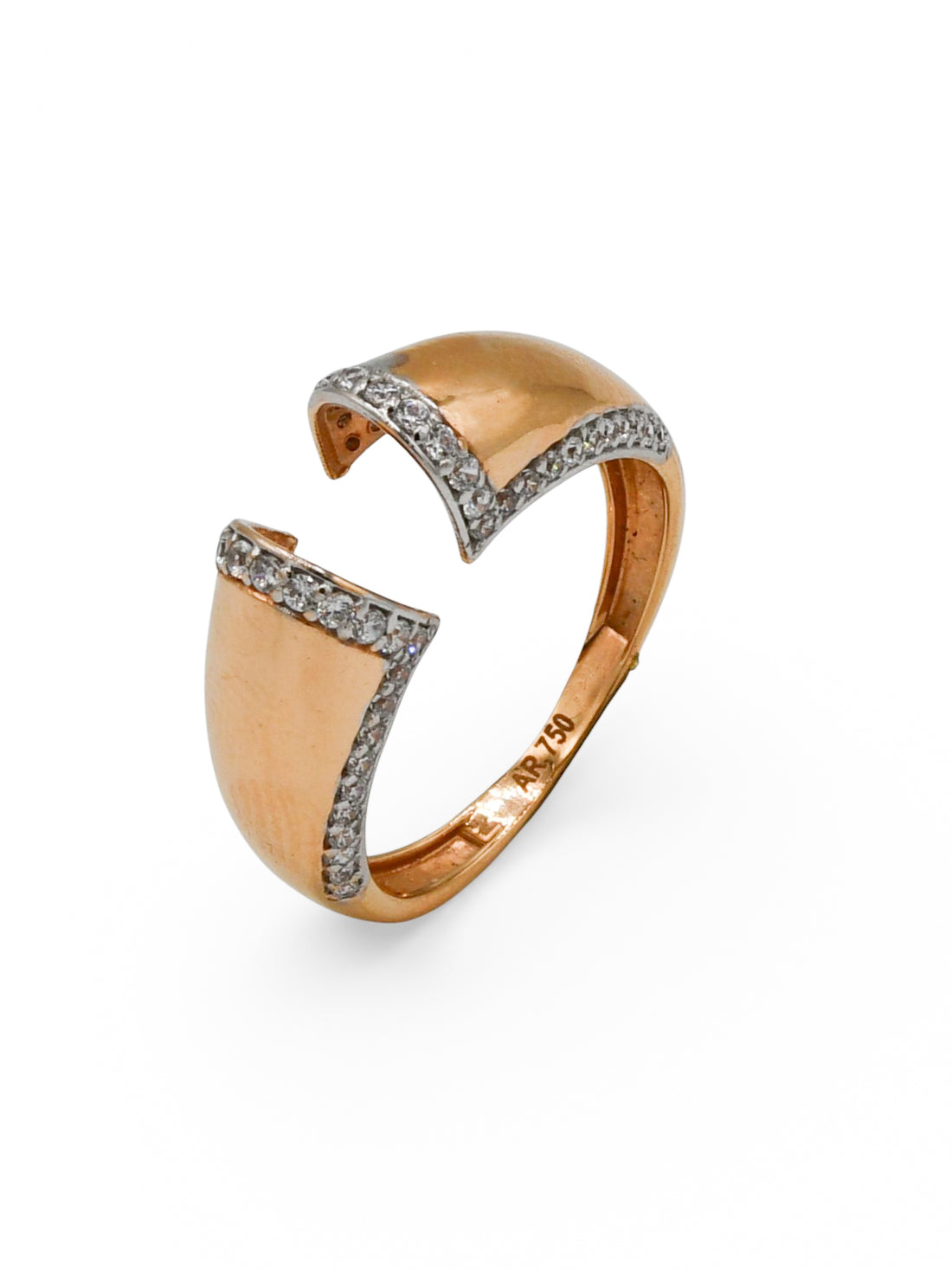 18ct Rose Gold CZ Ladies Ring - Roop Darshan