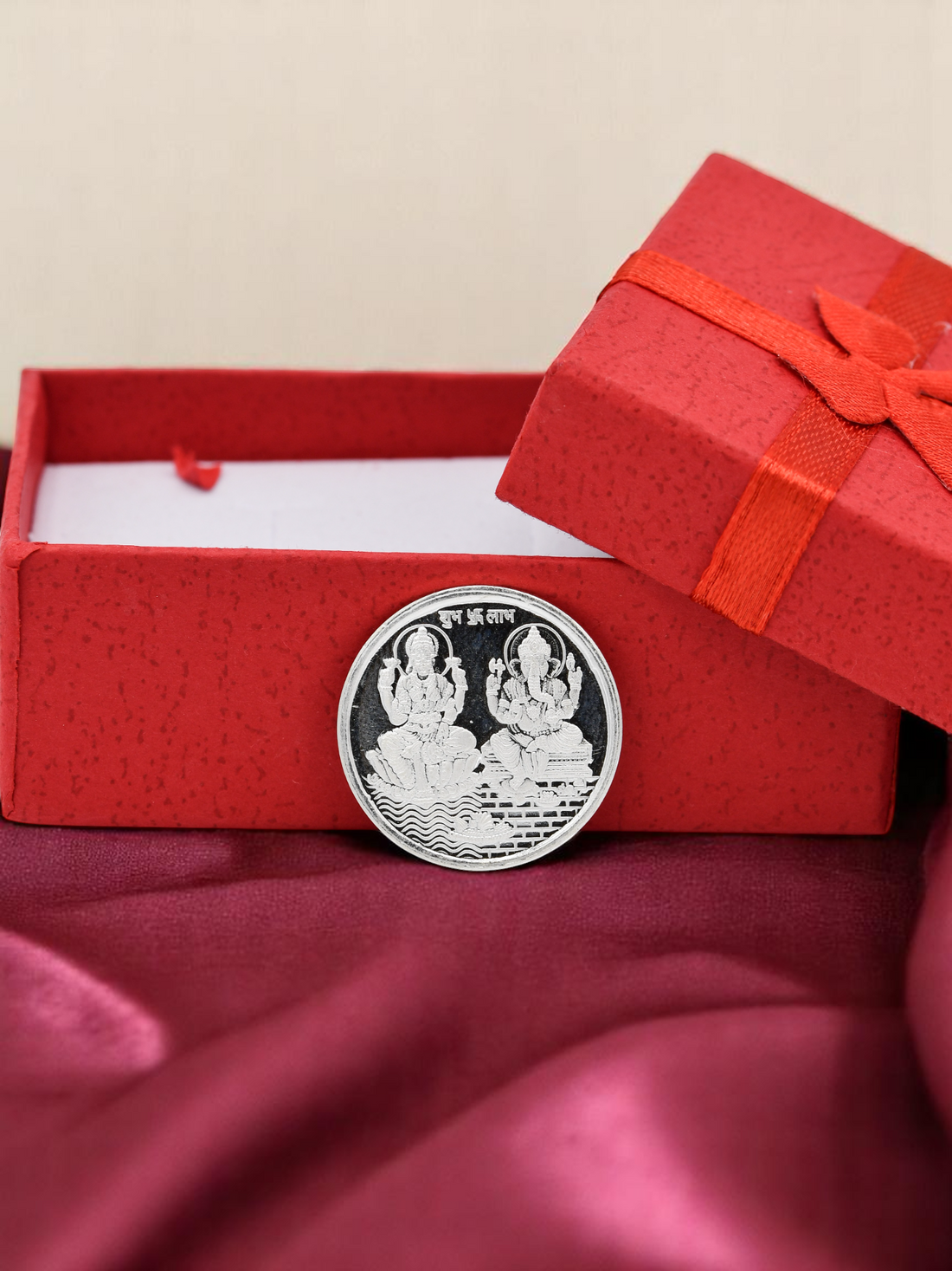 5 Grams Silver Laxmiji & Ganesha Coin - Roop Darshan