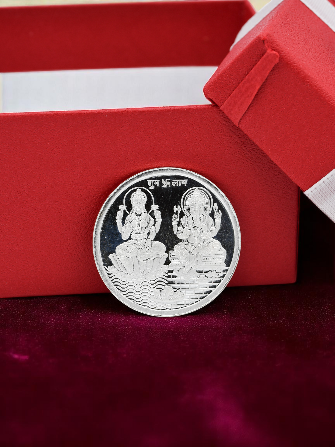 10 Grams Silver Laxmiji &amp; Ganesha Coin