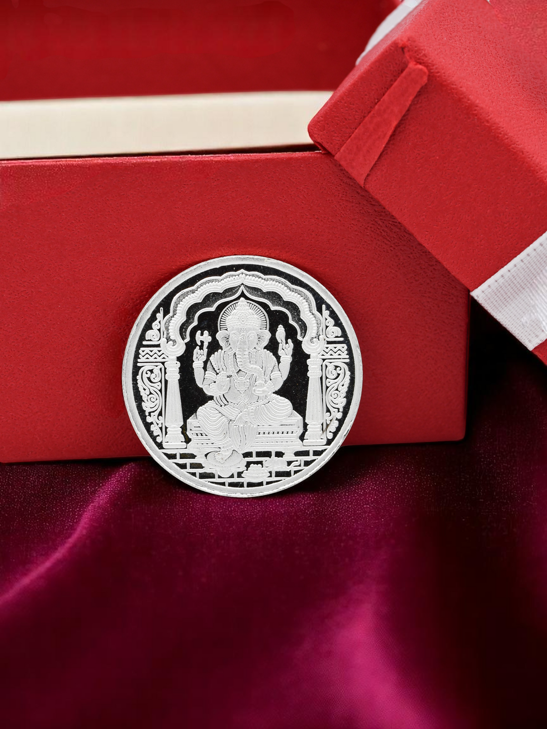 10 Gram Silver Ganesha Coin - Roop Darshan